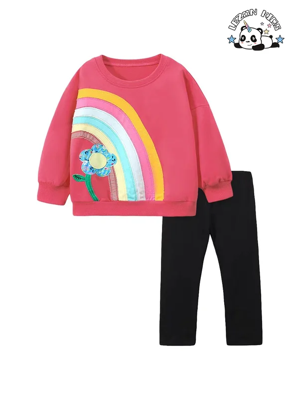 LEZONKIDS - Wholesale Customization casual long sleeve and pants little cute girls clothing sets for spring
